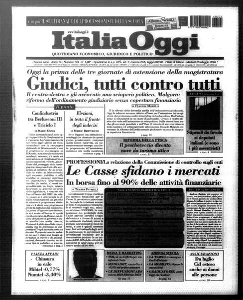 Italia oggi : quotidiano di economia finanza e politica